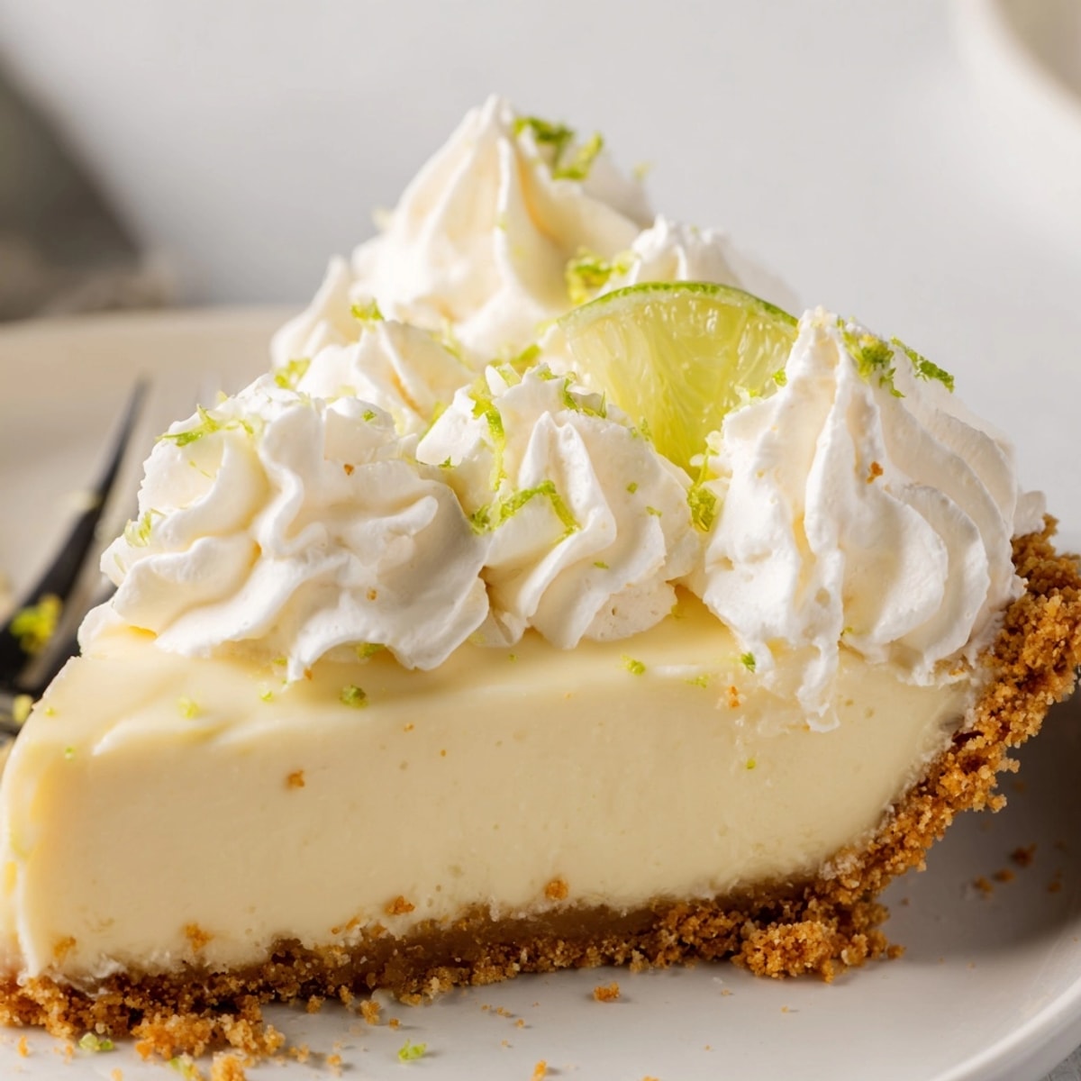 A refreshing Key Lime Pie dessert recipe with vibrant lime zest garnish and smooth filling.