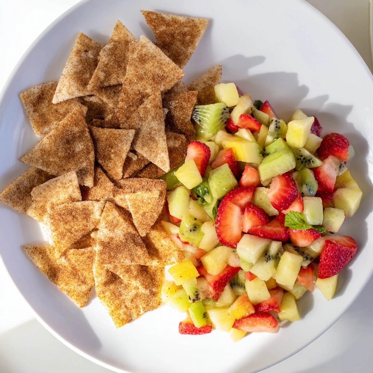 Homemade Dessert Chips and Salsa, a party favorite – a sweet and crunchy appetizer.