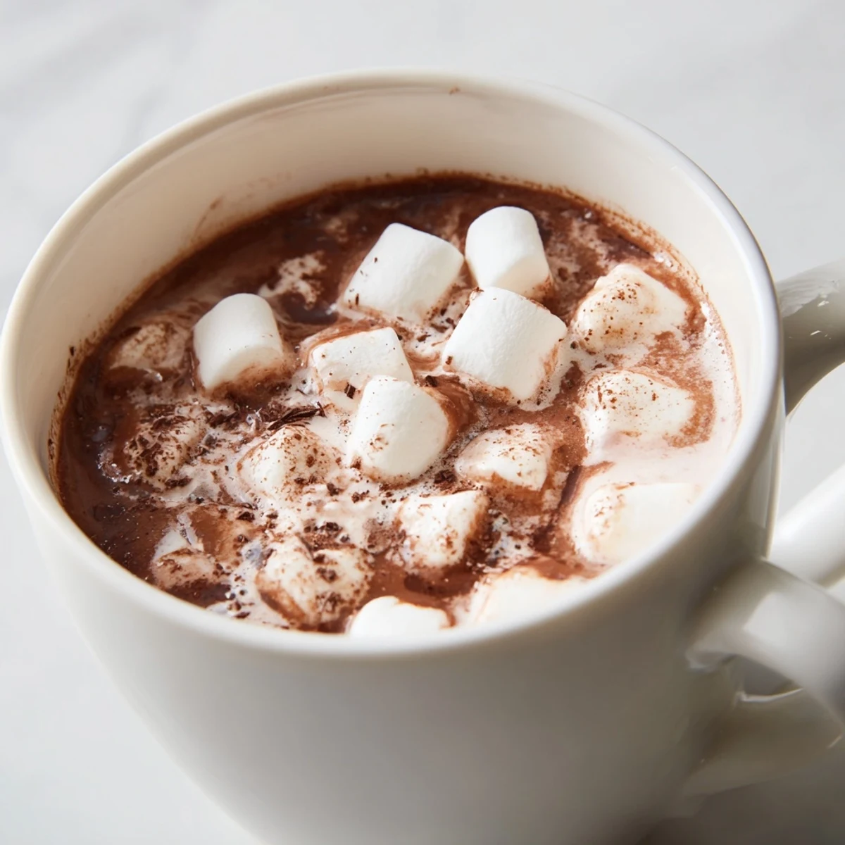 Cozy vibes: Rich Spiced Hot Chocolate topped with melting marshmallows, ready to warm you up.