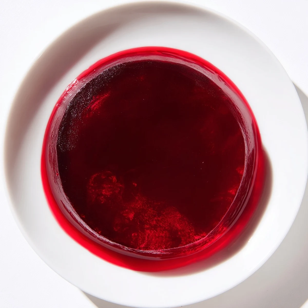 Vibrant, ruby-red cranberry jelly, ready to be served, a perfect sweet and tangy condiment.
