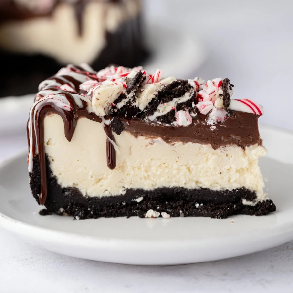 Peppermint Bark Cheesecake Delight