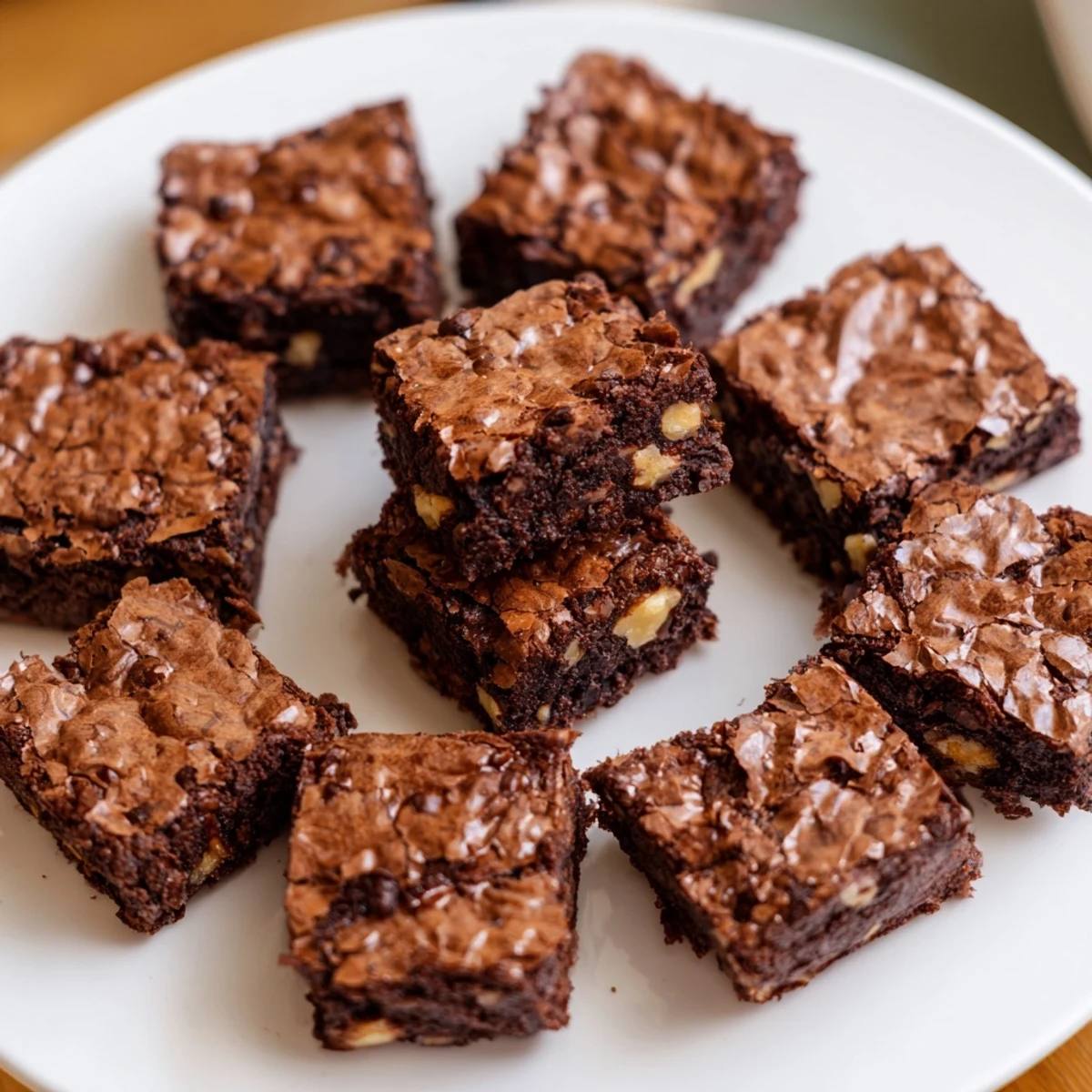 Miniature brownie bites, ready to enjoy, sit on a cooling rack showing their irresistible texture.