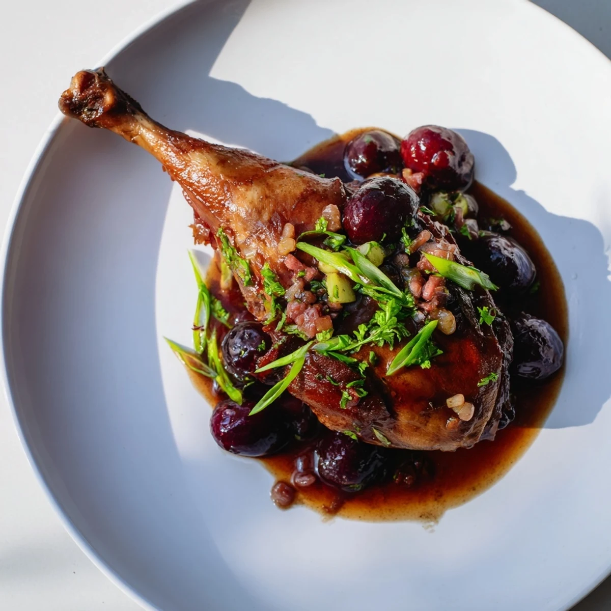 Roasted Duck Legs Plum Sauce