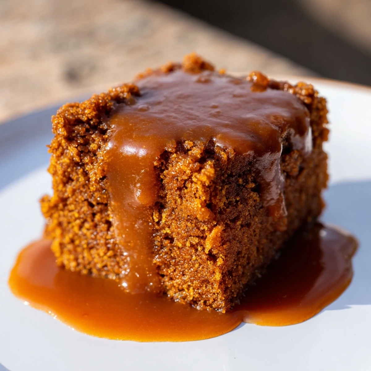 Warm Gingerbread Pudding Caramel