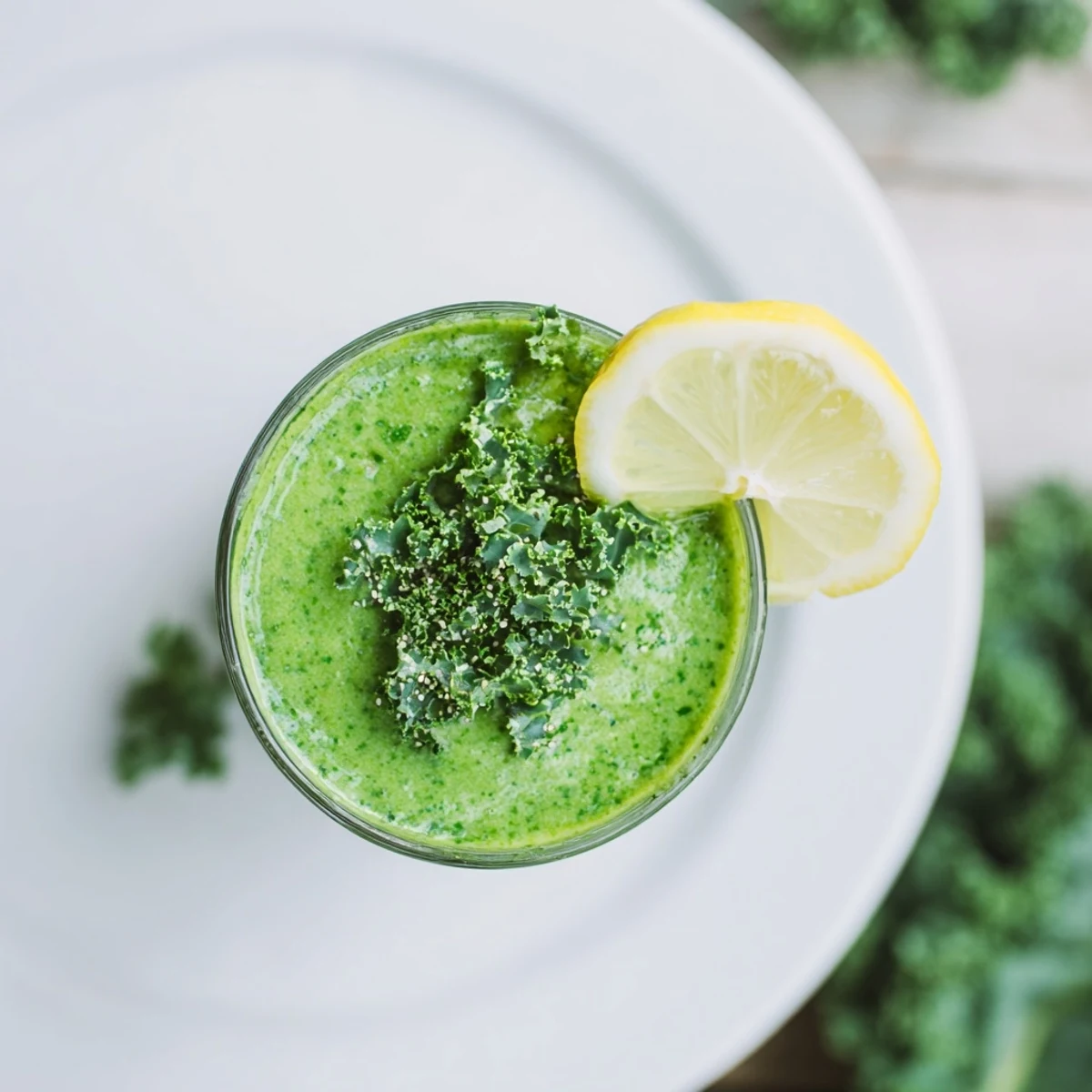 Enjoy a cool, satisfying sip of this homemade Detox Green Smoothie, a healthy, vegan beverage.