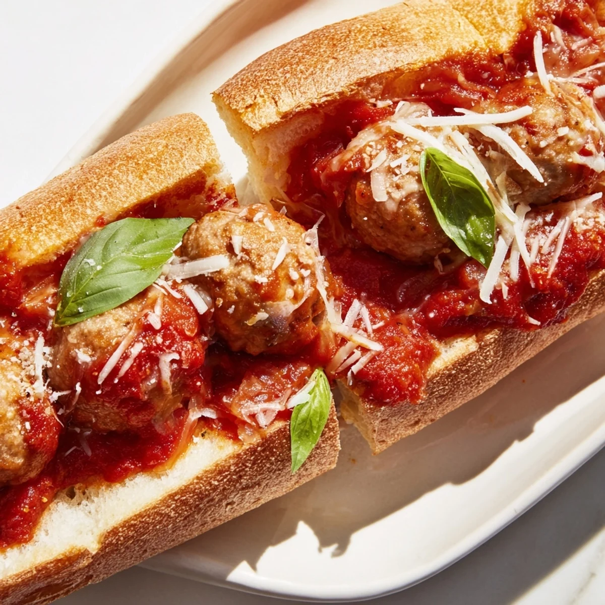 Steaming, melted mozzarella topping a delicious Turkey Meatball Sub with marinara, ready for a satisfying bite.
