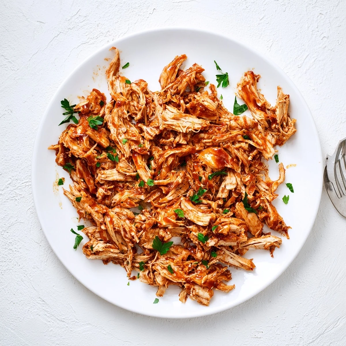 Sweet Baby Rays Crockpot Chicken served on a bun with pickles and slaw.