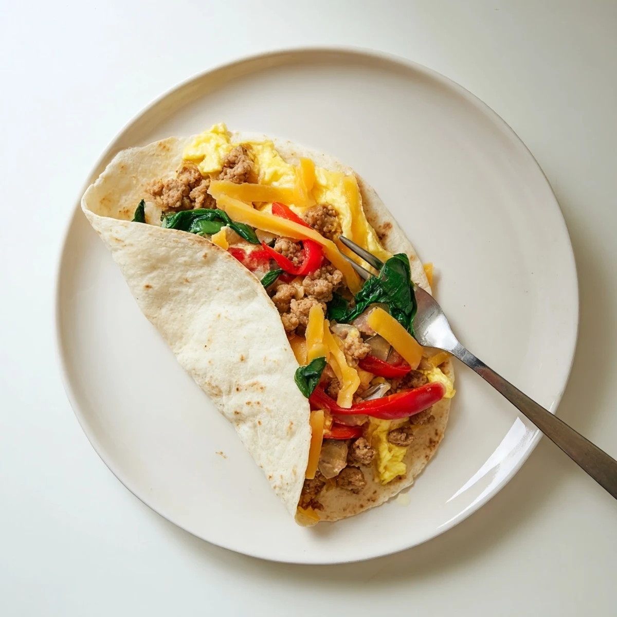 Golden make-ahead breakfast burritos wrapped in foil with melted cheddar cheese peeking through warm flour tortillas