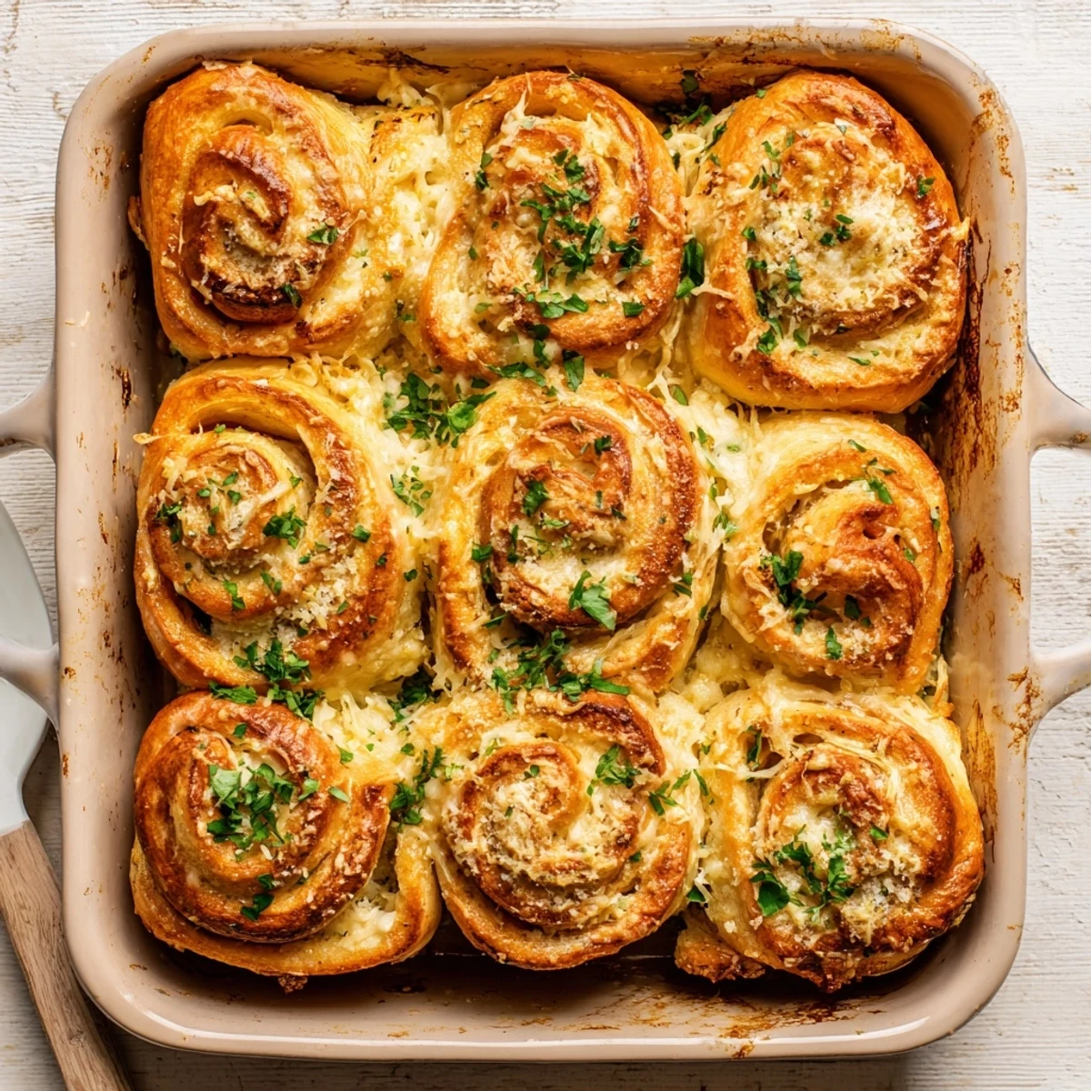 Warm fluffy rolls stuffed with garlic butter and melted cheese ready for dinner enjoyment
