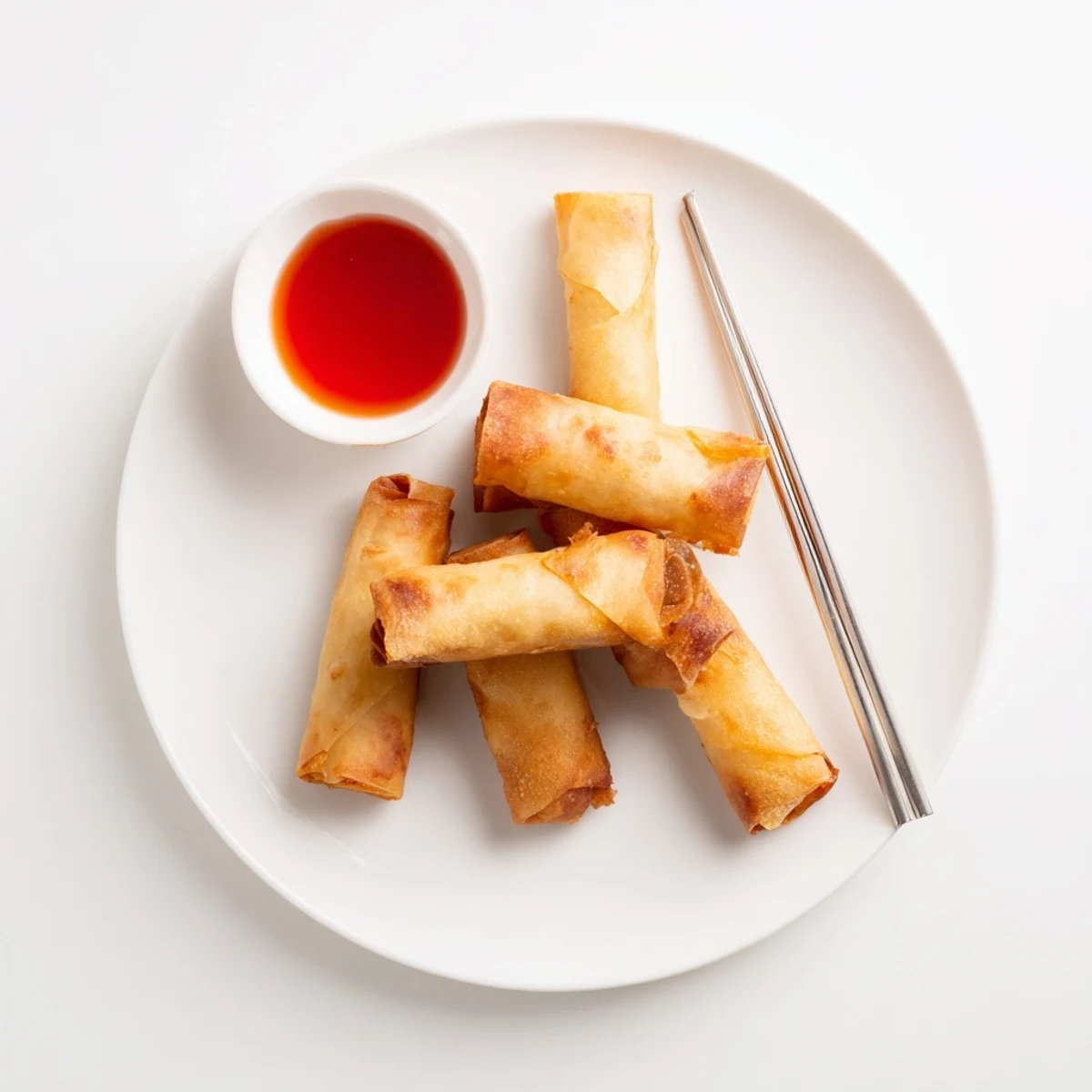 Hand-rolled crispy rice paper spring rolls stuffed with shredded vegetables ready for frying