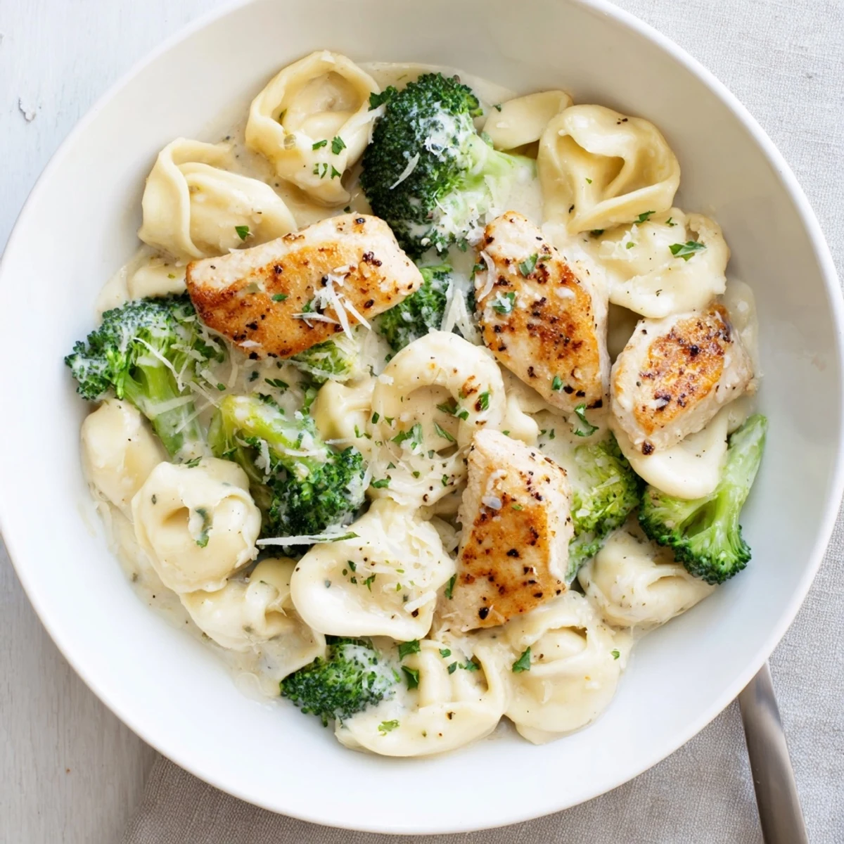 Creamy Garlic Parmesan Tortellini Chicken