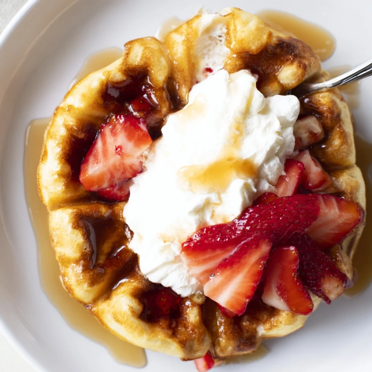 Light Fluffy Strawberry Waffles