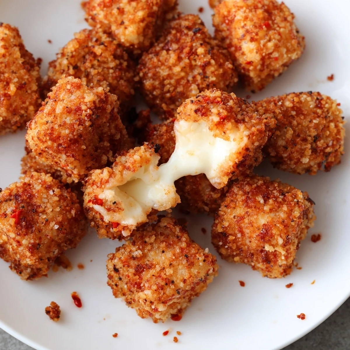 Irresistible Crispy Mozzarella Poppers With Maple Glaze plated hot and perfect for sharing