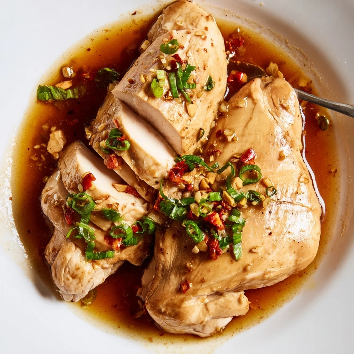 Slow Cooker Brown Sugar Garlic Chicken steaming, tender pieces on fluffy white rice