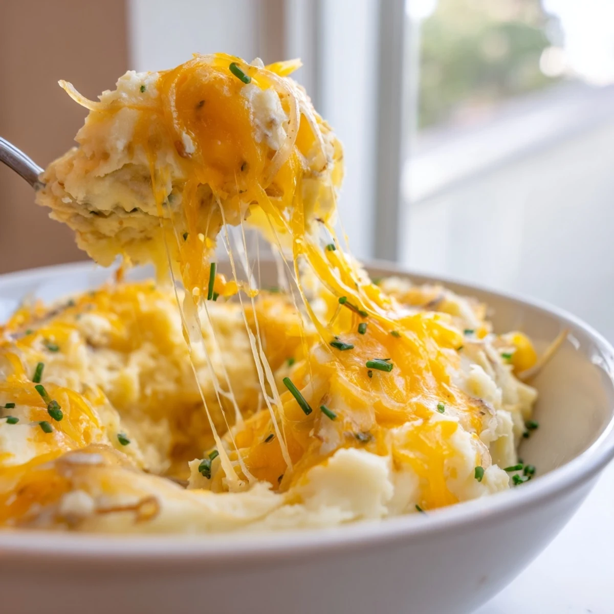 Cheesy Onion Mashed Potato Casserole