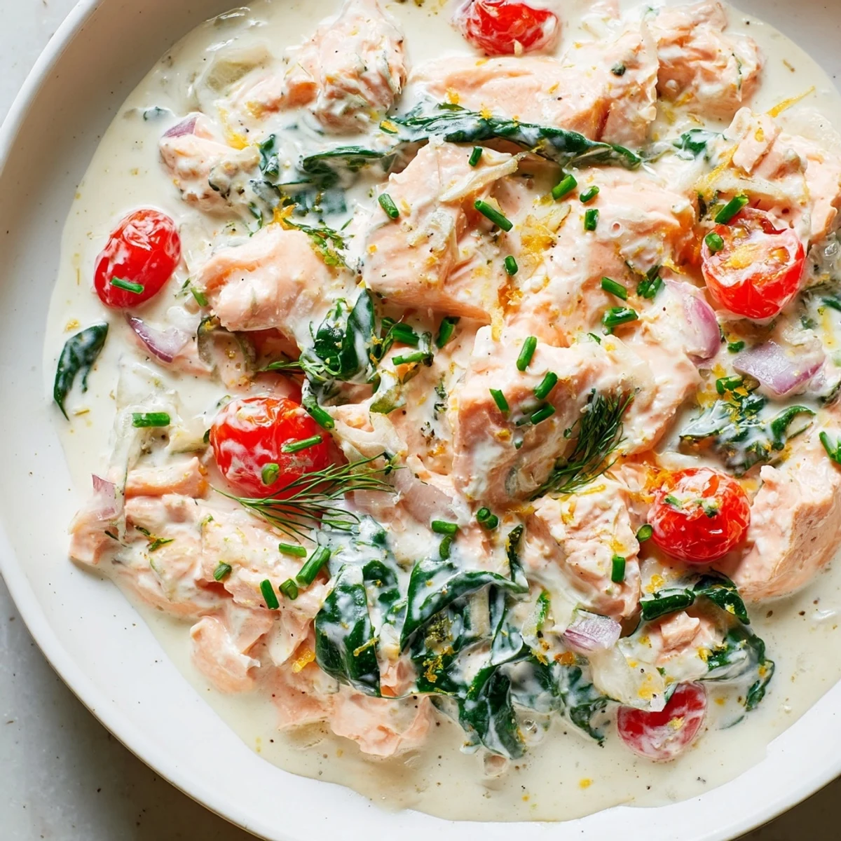 Healthy Creamy Leftover Salmon